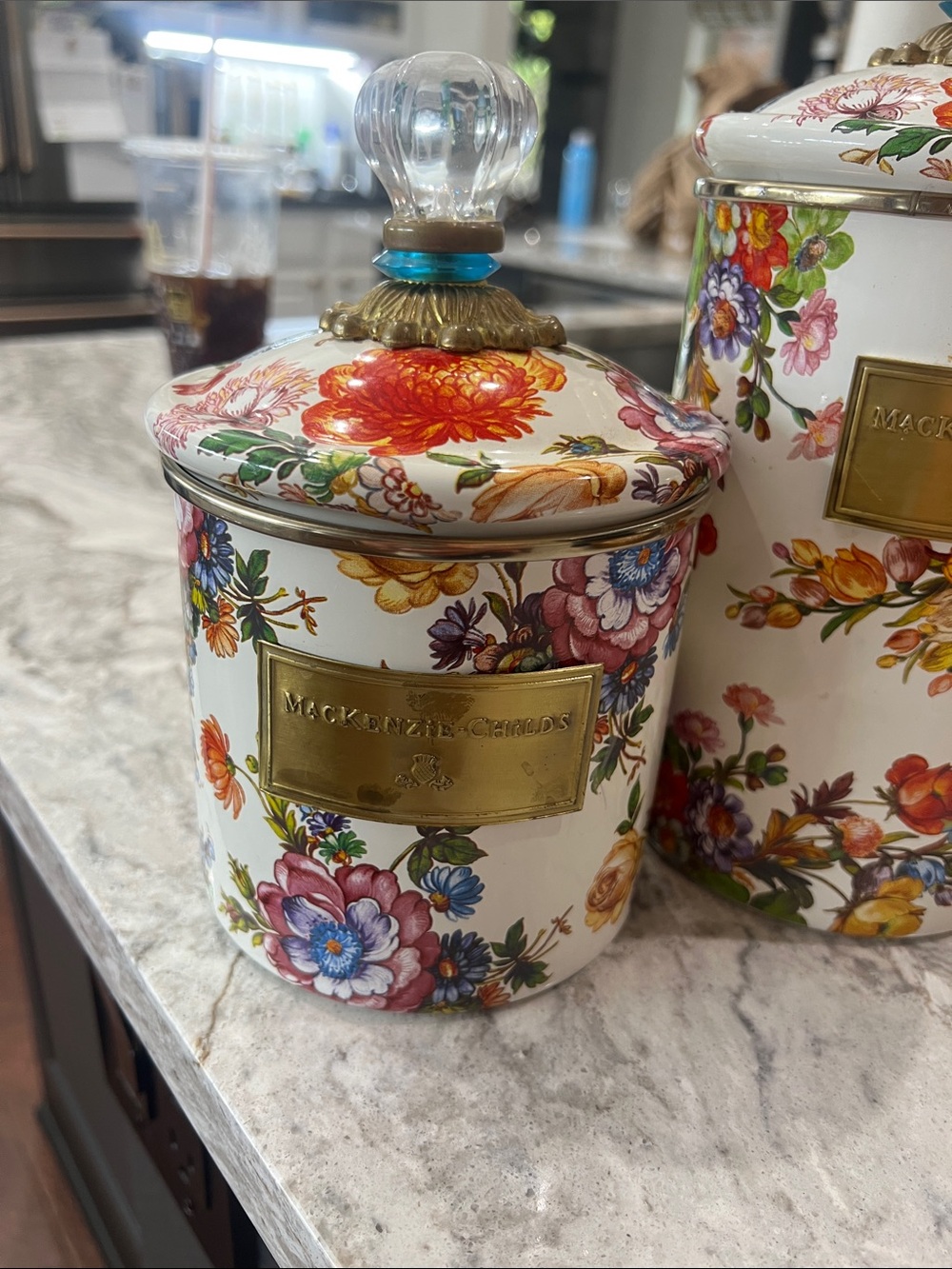 Mackenzie-Childs Floral Ceramic Canister in Multicolor